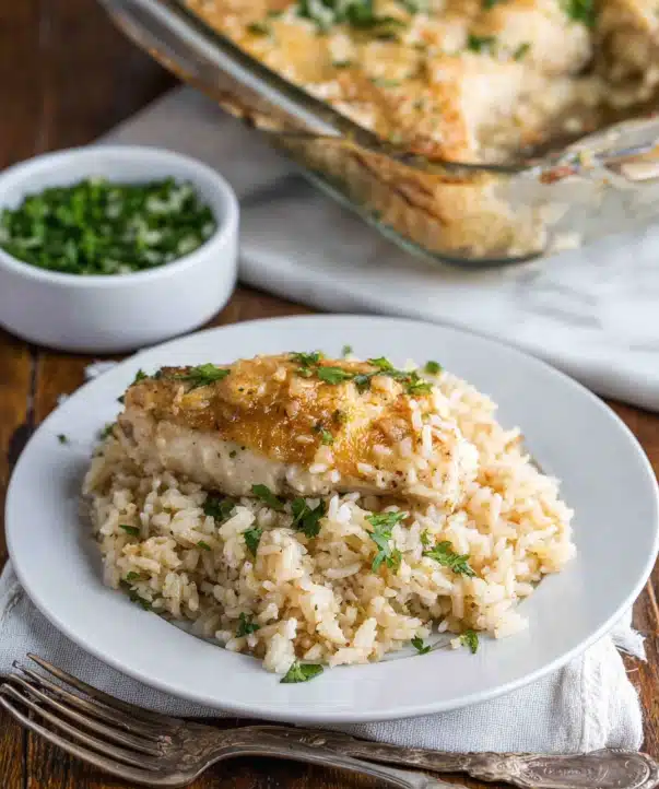 4 Ingredient Chicken & Rice Casserole Recipe - Recipe Image