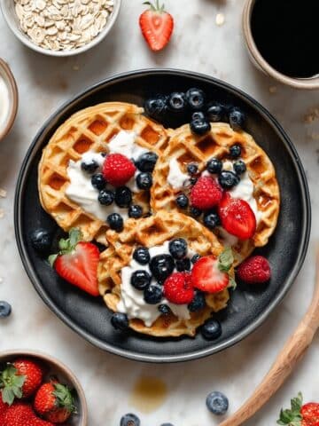 High-Protein Oatmeal Vanilla Waffles Recipe