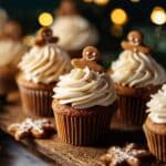 Gingerbread Cupcakes with Cinnamon Cream Cheese Frosting and Decorated Gingerbread Cookies Recipe