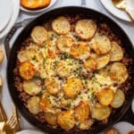Cheesy Ground Beef and Potato Skillet Casserole Recipe