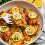 Golden Brown Chicken Francese with Lemon Butter Sauce Recipe