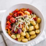 Sheet Pan Gnocchi with Roasted Vegetables and Pesto Recipe