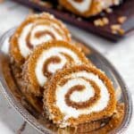 Pecan Pumpkin Roll Cake with Cream Cheese Filling Recipe