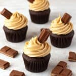Kit Kat Cupcakes with Caramel Buttercream Frosting Recipe