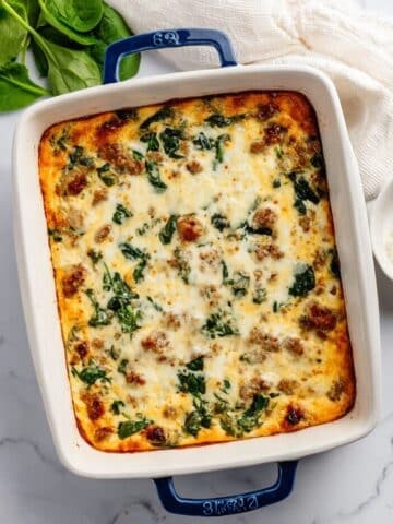 Easy Breakfast Casserole with Sausage, Spinach, and Pepper Jack Cheese Recipe