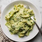 Creamy Artichoke Pesto Pasta Recipe