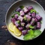 Purple Potato Gnocchi with Walnut Pesto Recipe