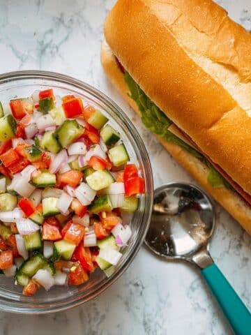 Peppo's Inspired Vegetarian Pickle and Tomato Guts Sandwich Filling Recipe
