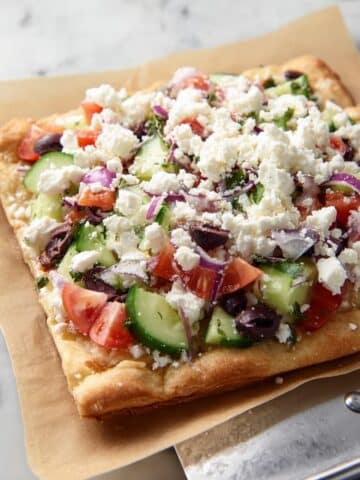 Greek Veggie Pizza Squares Recipe