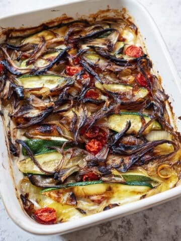 Charred Eggplant and Zucchini Bake Recipe