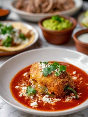 Chile Relleno with Homemade Salsa and Cheese Filling Recipe