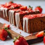 Strawberry Bread with Lemon Glaze and Dried Strawberry Topping Recipe