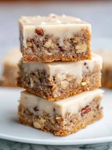 Banana Bread Blondies with Cream Cheese Lemon Glaze Recipe