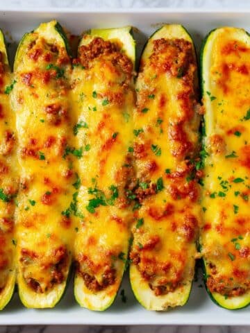 Ground Beef Stuffed Zucchini Boats Recipe