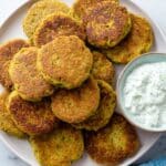 Cauliflower Paneer Fritters with Mint Yogurt Sauce Recipe