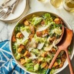 Classic Caesar Salad with Homemade Dressing and Croutons Recipe