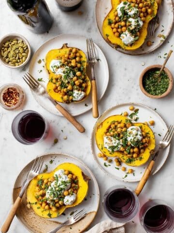 Acorn Squash with Chickpeas and Chimichurri Recipe