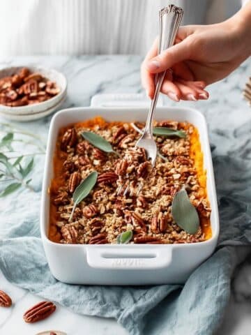 Sweet Potato Casserole with Pecan Crispy Topping Recipe