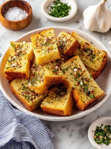 Garlic Bread with Herb, Parmesan, and Flaky Sea Salt Recipe