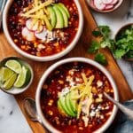 Creamy Tomato and Black Bean Tortilla Soup with Crispy Tortilla Strips Recipe