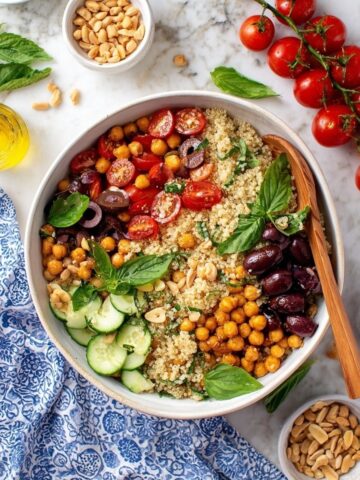 Mediterranean Quinoa Salad with Roasted Tomatoes, Feta, and Fresh Herbs Recipe