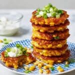 Sweet Corn Fritters with Cheddar and Scallions Recipe