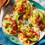 Healthy Breakfast Tacos with Scrambled Eggs, Avocado, and Pico de Gallo Recipe