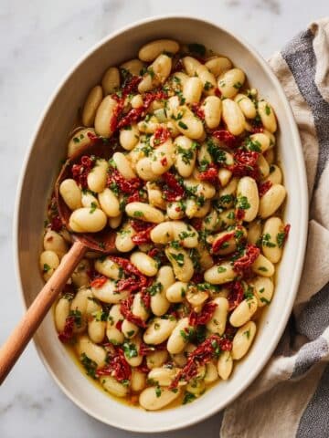 Marinated Gigante Beans with Lemon, Sun-Dried Tomatoes, and Herbs Recipe