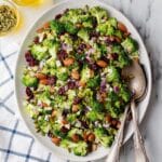 Tangy Broccoli Salad with Crispy Tamari Almonds and Cranberries Recipe