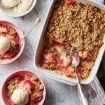 Rhubarb Crisp with Almond Oat Topping and Orange Zest Recipe