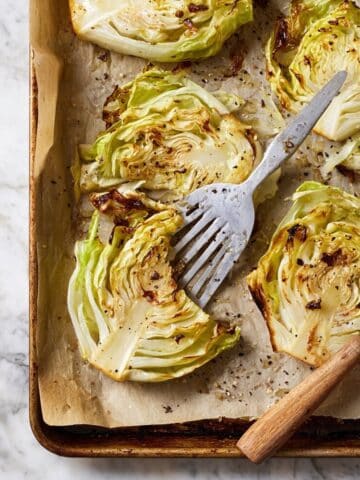 Roasted Cabbage Steaks with Garlic and Lemon Recipe