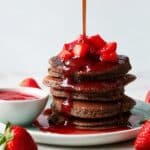 Buckwheat Pancakes with Strawberry Compote and Maple Syrup Recipe