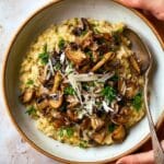 Creamy Mushroom Risotto with White Wine and Parmesan Recipe