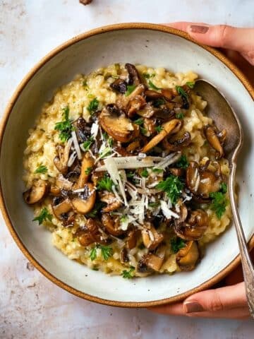 Creamy Mushroom Risotto with White Wine and Parmesan Recipe