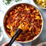 Hearty Lentil Pappardelle with Tomato and Mushroom Sauce Recipe