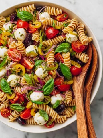 Italian Pasta Salad with Cherry Tomatoes, Mozzarella, and Pepperoncini Recipe