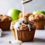 Cinnamon Apple Muffins with Crumble Topping and Glaze Recipe