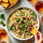 Creamy Spicy Corn Dip with Lime and Cotija Recipe