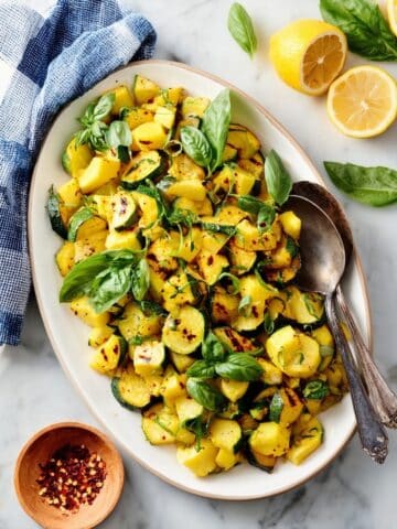 Lemon-Garlic Sautéed Patty Pan Squash with Fresh Herbs Recipe