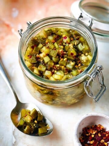 Homemade Pickle Relish: Sweet and Tangy Topping for Veggie Burgers and Hot Dogs Recipe