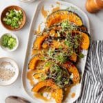 Roasted Kabocha Squash with Sesame Ginger Dressing and Scallions Recipe