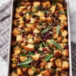 Vegan Stuffing with Mushrooms, Kale, and Cranberries Recipe