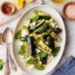 Grilled Zucchini with Lemon Yogurt, Feta, and Mint Recipe