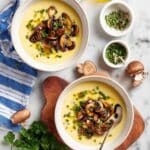 Creamy Mushroom Polenta with Chimichurri and Roasted Chickpeas Recipe
