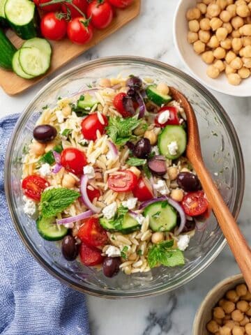 Fresh Greek Orzo Salad with Feta and Herbs Recipe