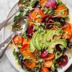 Roasted Beet & Carrot Salad with Avocado and Tahini Dressing Recipe