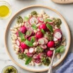 Radish Salad with Roasted Radishes, Raw Radishes, and Radish Top Pesto Recipe