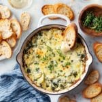 Warm Spinach Artichoke Dip with Cauliflower and Cheddar Recipe