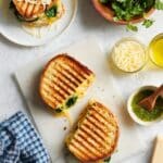 Gourmet Grilled Cheese with Green Harissa and Spinach Recipe