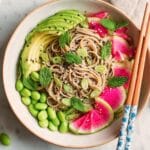 Bright Sesame Soba Noodles with Avocado, Snap Peas, and Fresh Mint Recipe